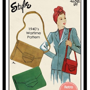 1940s Wartime Handbag Sewing Pattern - PDF instant Download