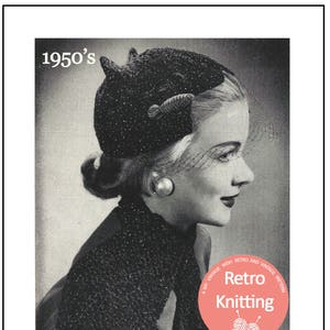 1950s Hat and Scarf Vintage Knitting Pattern (PDF Download)