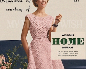 Robe de style rockabilly des années 1950, modèle de tricot PDF en trois tailles