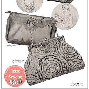 1930&#39;s Three Evening Bags Pattern and Instructions - PDF Pattern - Instant Download