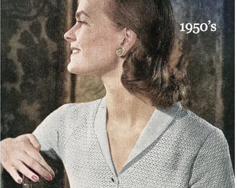 Vintage 1950s Crocheted Blouse Pattern - PDF Instant Download