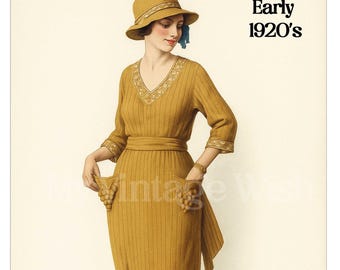 knit flapper dress Vintage Dress Knitting Pattern: 1920s Flapper Dress With Boat Neck & Tiered  Skirt in Sock Yarn