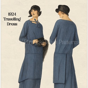 1920&#39;s Draped Flapper Dress PDF Print at Home Sewing Pattern
