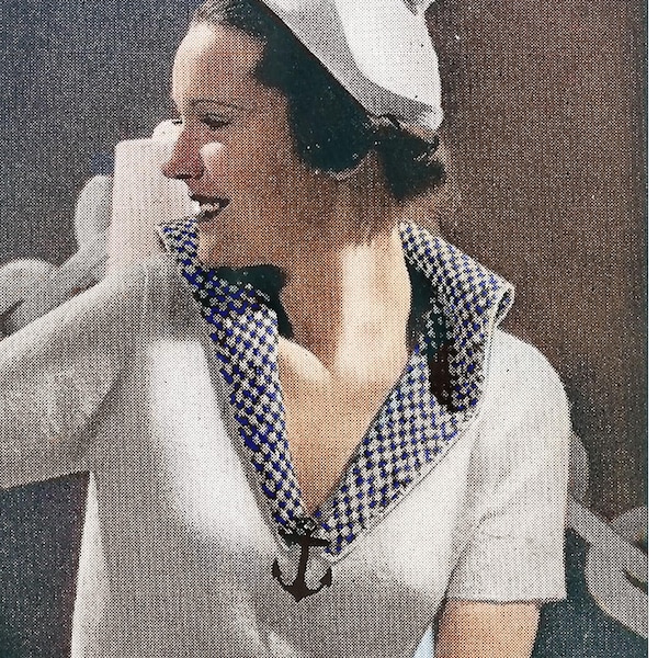 1930s Sailor Suit Knitting and Crochet Pattern Bust 34