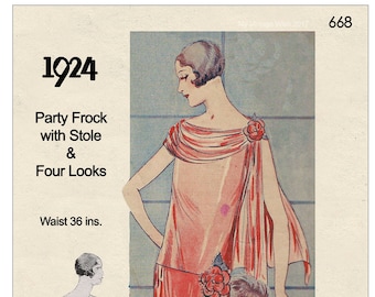 1920&#39;s Flapper Party Dress PDF Print at Home Sewing Pattern