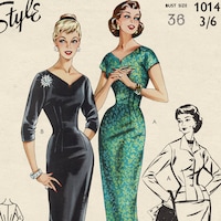 1950s Wiggle Dress & Bolero Sewing Pattern: Vintage French Design (PDF ...