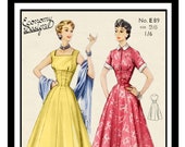 1950 39 s Summer Dress PDF Sewing Pattern - Rockabilly - Bust 36