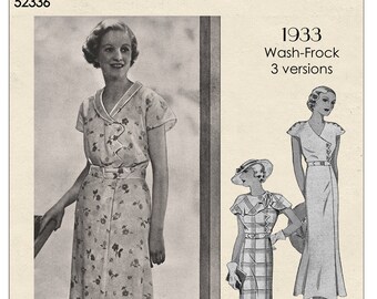 Vintage 1930's Three Pretty Tea Frocks PDF Sewing Pattern Bust 36