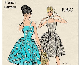 1960er Rockabilly Style Bandeau Sun Dress Vintage Schnittmuster - Büste 34-35 ins. Digitaler Download