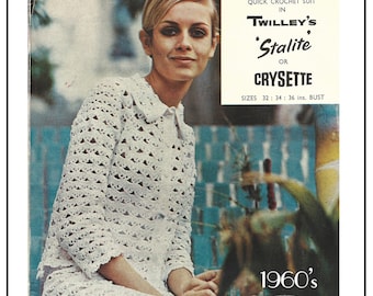 1960's Skirt and Jacket PDF Crochet Pattern