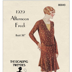 1920s Flapper Afternoon Frock PDF Sewing Pattern Bust 36