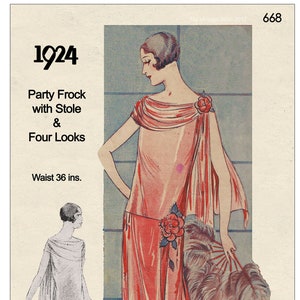 1920's Flapper Party Dress PDF Print at Home Sewing Pattern