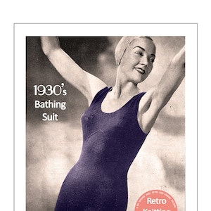 Jaren &#39;30 Badpak uit één stuk Vintage breipatroon - PDF digitale download