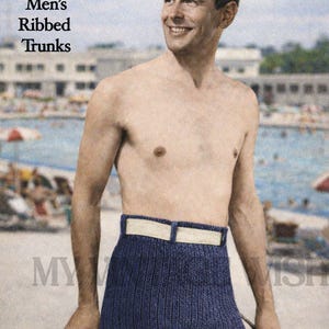 1940s Man's Swimming Trunks PDF Knitting Pattern