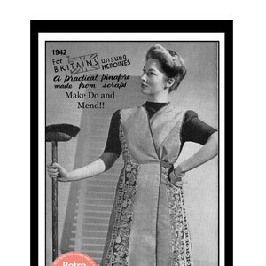 1940's Mrs Mop Make Do and Mend Apron PDF Sewing Pattern