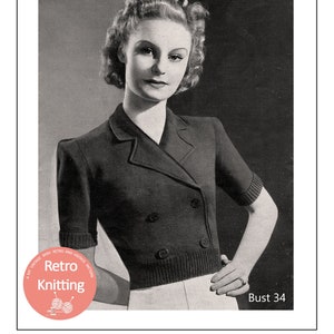 Stickmönster för dubbelknäppt sjömansjacka från 1940-talet i PDF-format