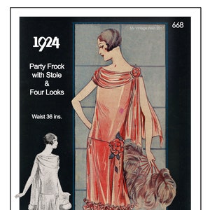Jaren 1920 Flapper Party Dress Naaipatroon - Klaar gedrukt patroon