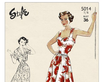 1940s Sun Dress and Bolero PDF Pattern Bust 36