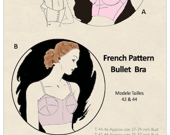1950's Soft Cup Brassiere PDF Sewing Pattern Bust 35-37