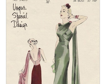 1930s sleeveless evening gown vintage sewing pattern 7883 – Lady Marlowe