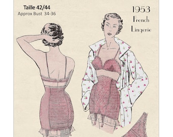 1950's Burlesque Style Bra, Girdle and Suspender PDF Sewing pattern