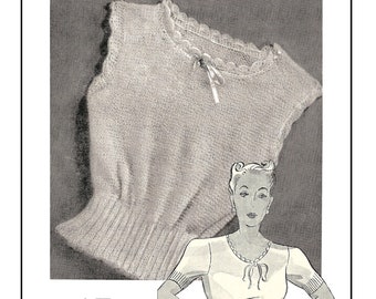 1940's Wartime Spencer Thermal Vests PDF Knitting Pattern
