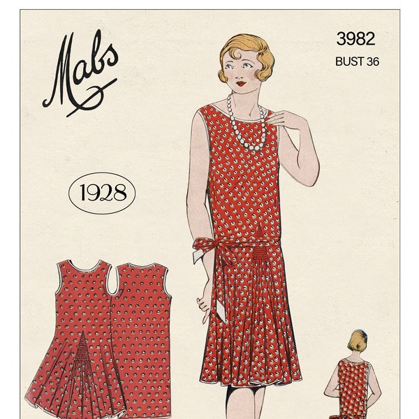 1920s Flapper Summer Frock PDF Sewing Pattern - Bust 36