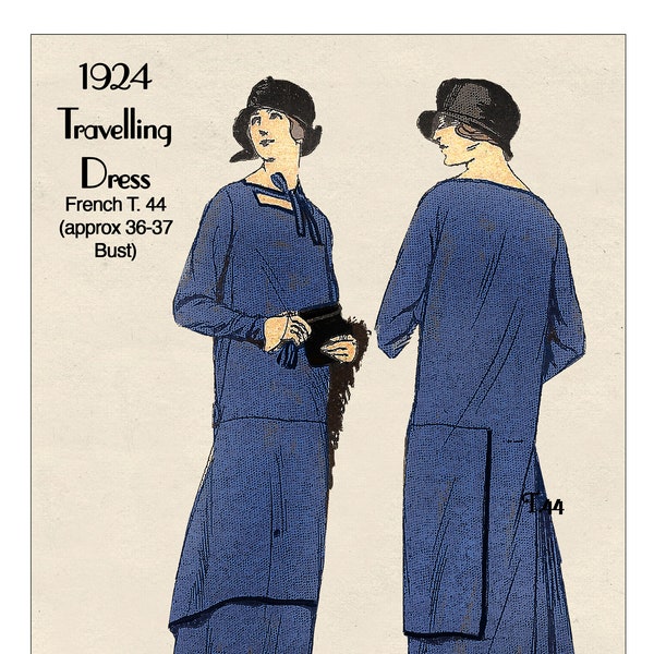 Robe à clapet drapée des années 1920 PDF Imprimer à la maison Patron de couture