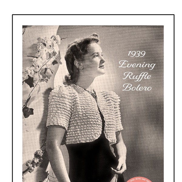 1930s Pretty Evening Bolero PDF Crochet Pattern