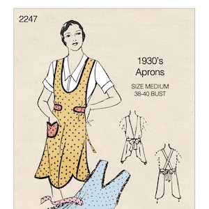 1930's Tulip or Diamond Hem Apron PDF Print at Home Sewing