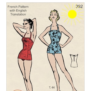 1950s Bombshell Swimsuit PDF Sewing Pattern