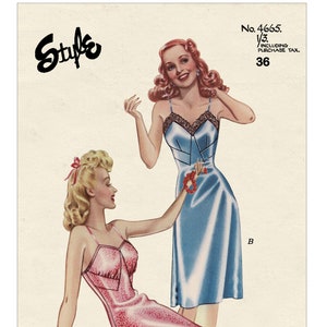 1940&#39;s Bias Cut Petticoats PDF Lingerie Sewing Pattern Bust 36
