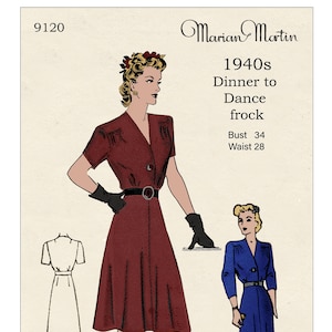 1940s Wartime Day/Evening Dress Ready Printed Sewing Pattern