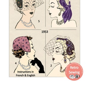 1950&#39;s Cocktail Hats PDF Sewing Pattern