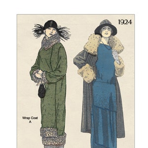1920 s Flapper Dress Coat Sewing Ready Printed Sewing Pattern Etsy