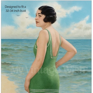 Vintage 1920&#39;s Marion Flapper Bathing Suit Knitting Pattern - PDF Digital Download
