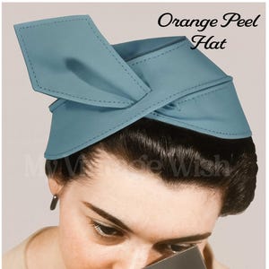 1950s Vintage Orange Peel Turban Hat Sewing Pattern – Zipped Style, PDF Download, One Size