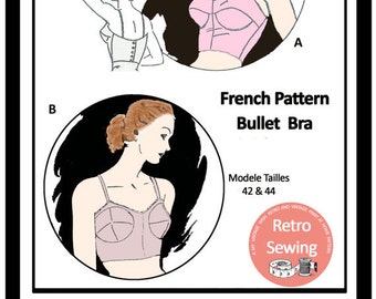 1950s Bullet Bra Sewing Pattern - Paper Pattern -Rockabilly- Pin Up