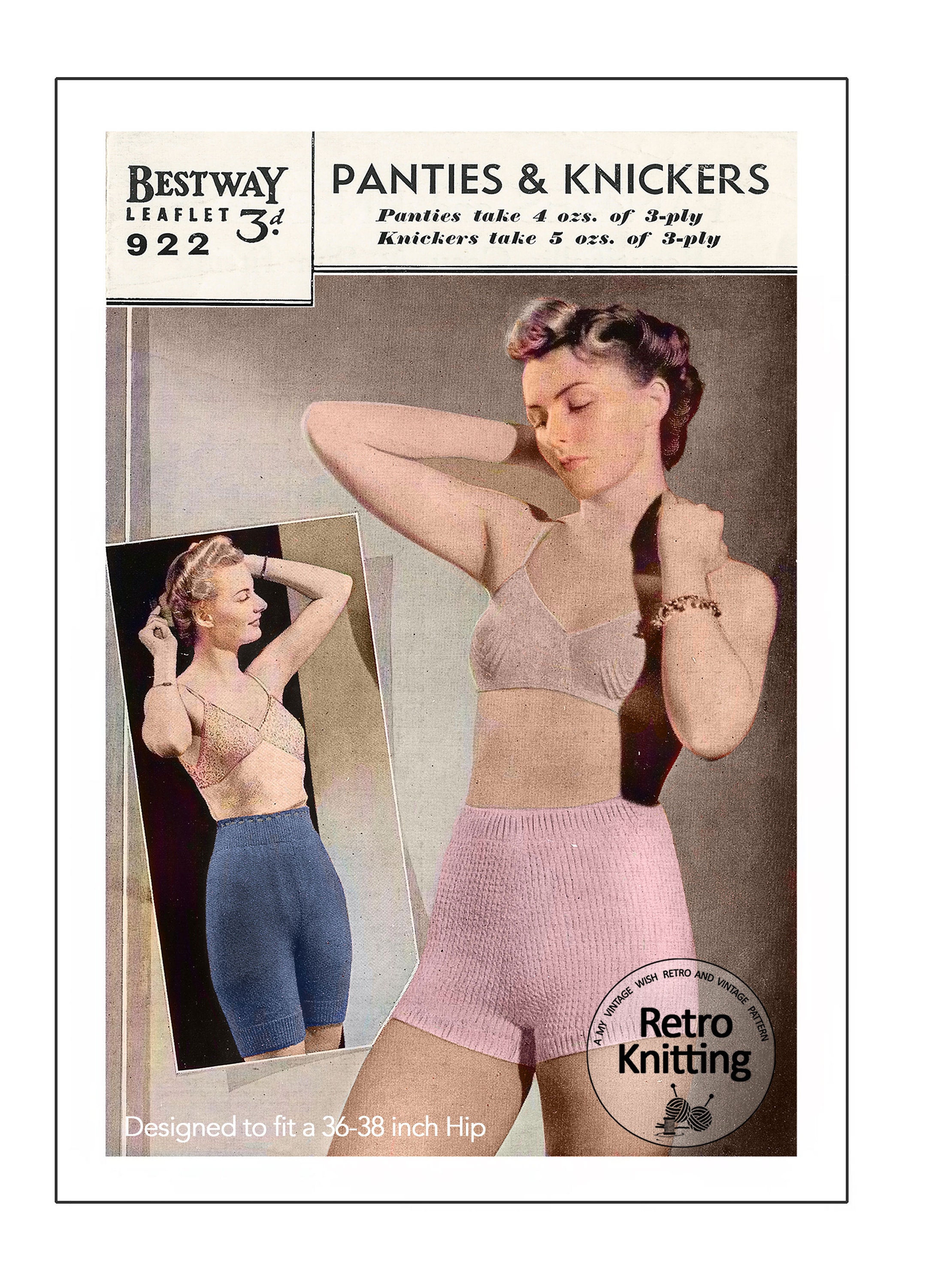 1940's WW2 Service Panties and Bloomers PDF Knitting Pattern