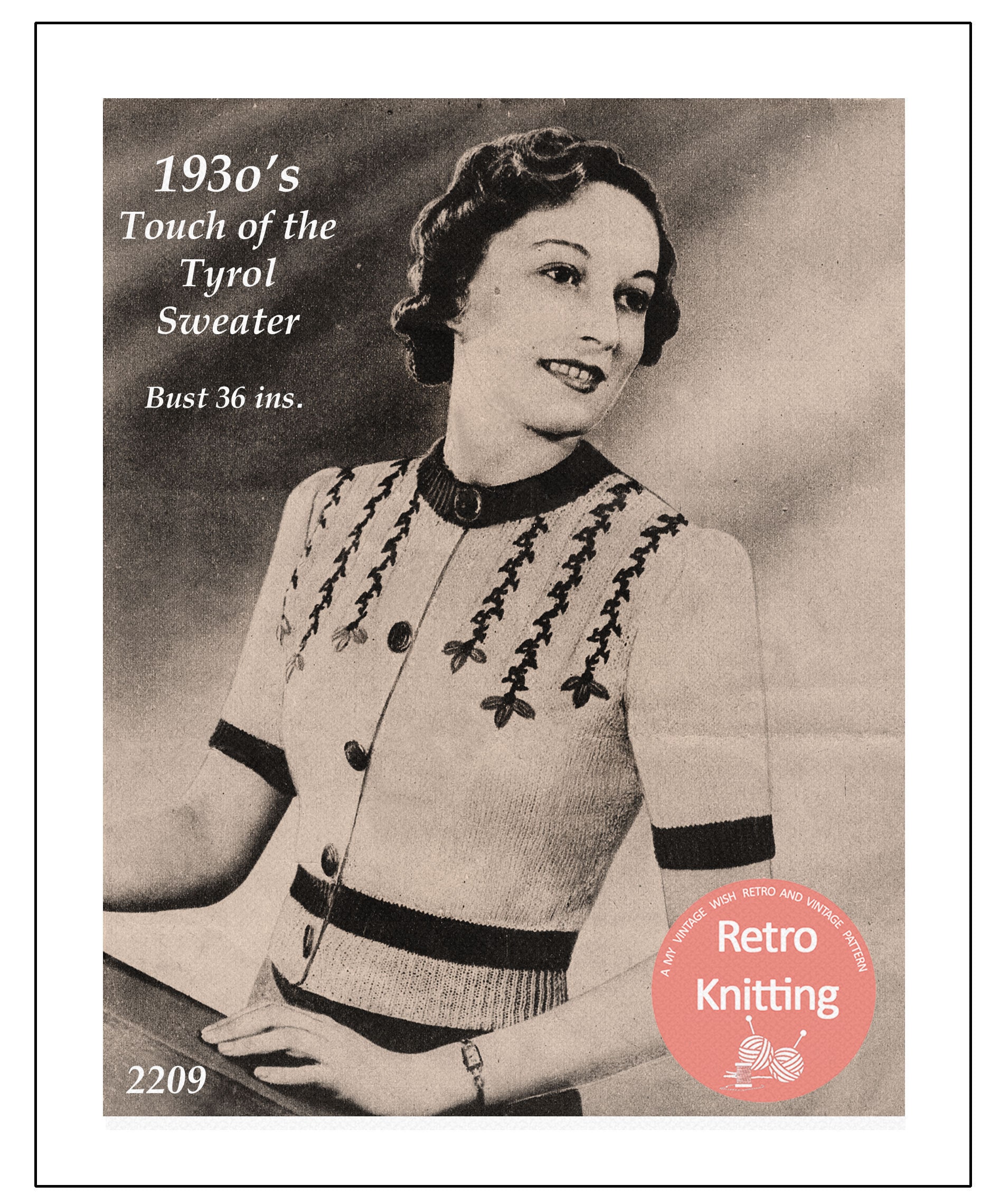 1930's Tyrolean Style Blouse Knitting Pattern PDF - Etsy UK
