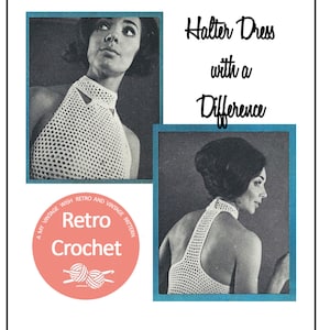 1960s Halter Dress Vintage Crochet Pattern - PDF Instant Download