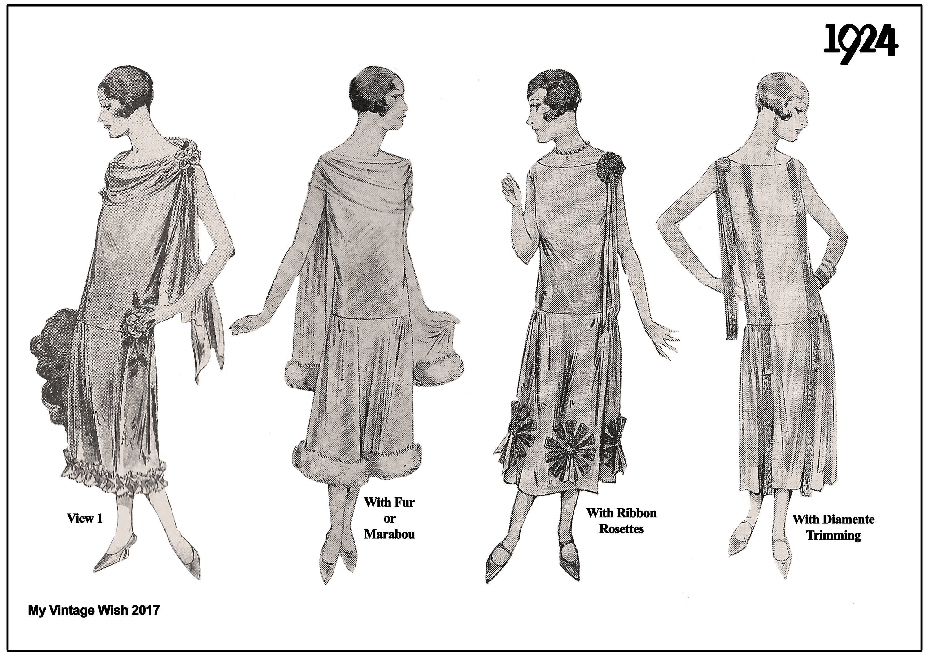 1920's Flapper Party Dress Sewing Pattern Ready Printed - Etsy UK