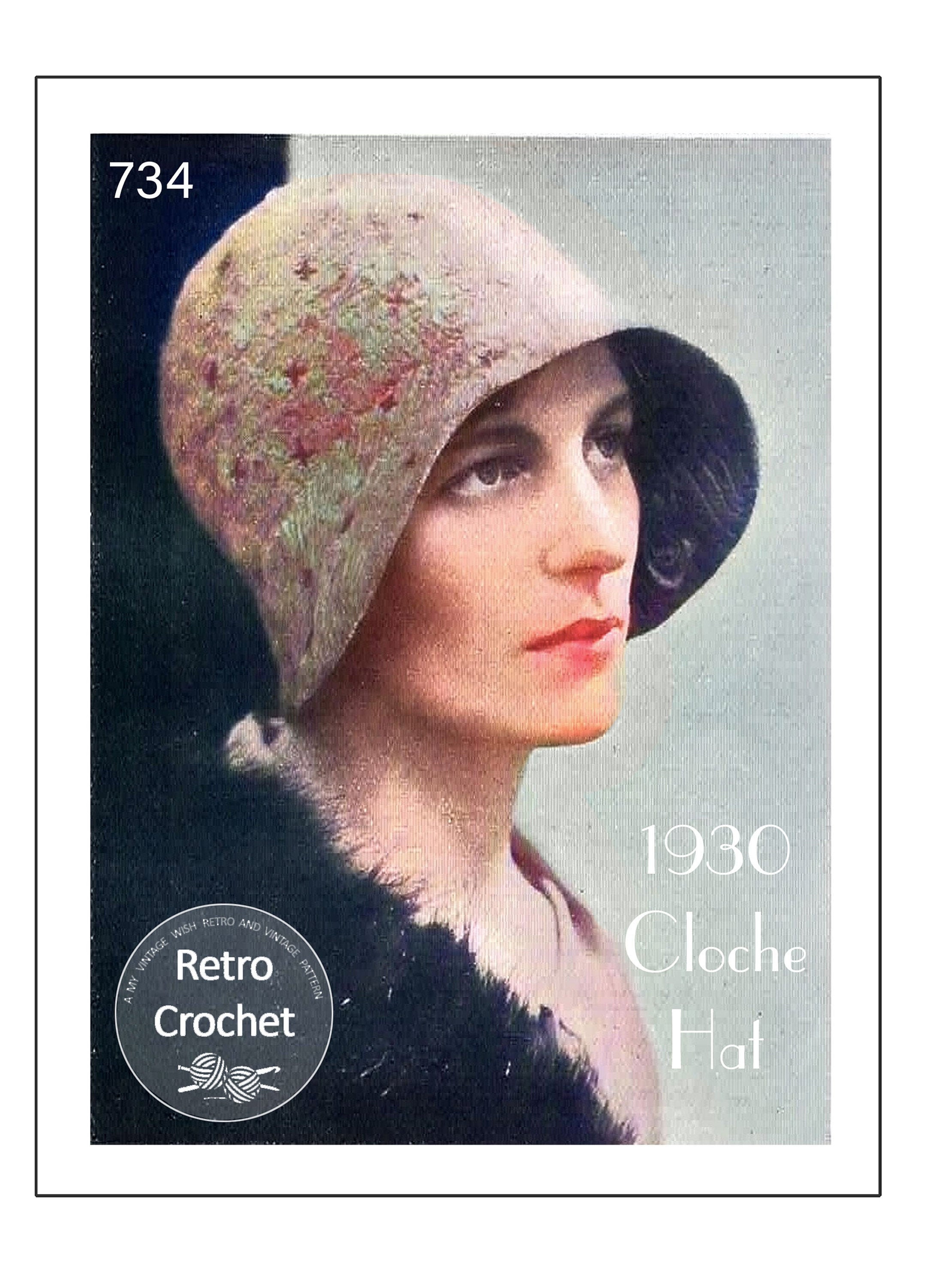 5 Easy Hat Crochet Patterns E-book, 1920's Style Flapper Cloche