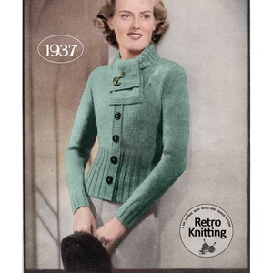 1930s Stylish Winter Suit PDF Knitting Pattern image 3