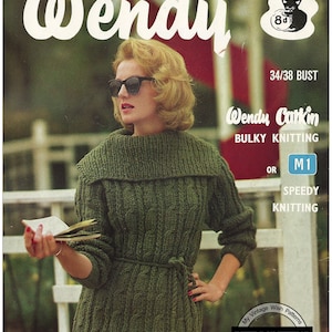 1950&#39;s Lady&#39;s Chunky Cable Sweater PDF Knitting Pattern