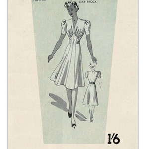 1940's Wartime Belted Tea Dress PDF Sewing Pattern Instant download image 3