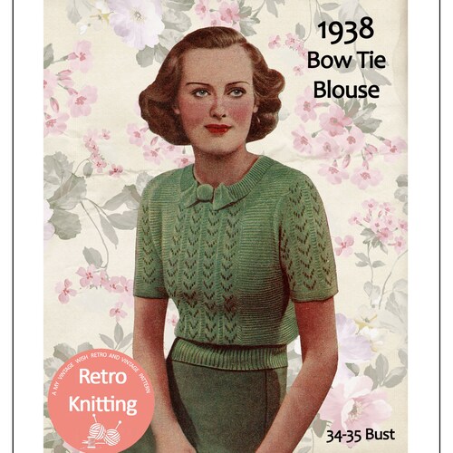 INSTANT DOWNLOAD PDF Knitting Pattern 1930s Stunning Deco 2 Pc - Etsy