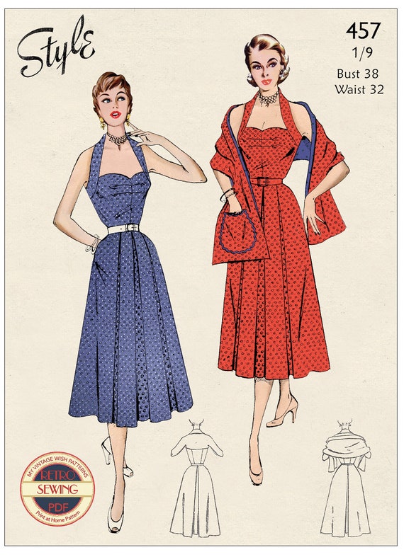 1940s halter neck dress sales