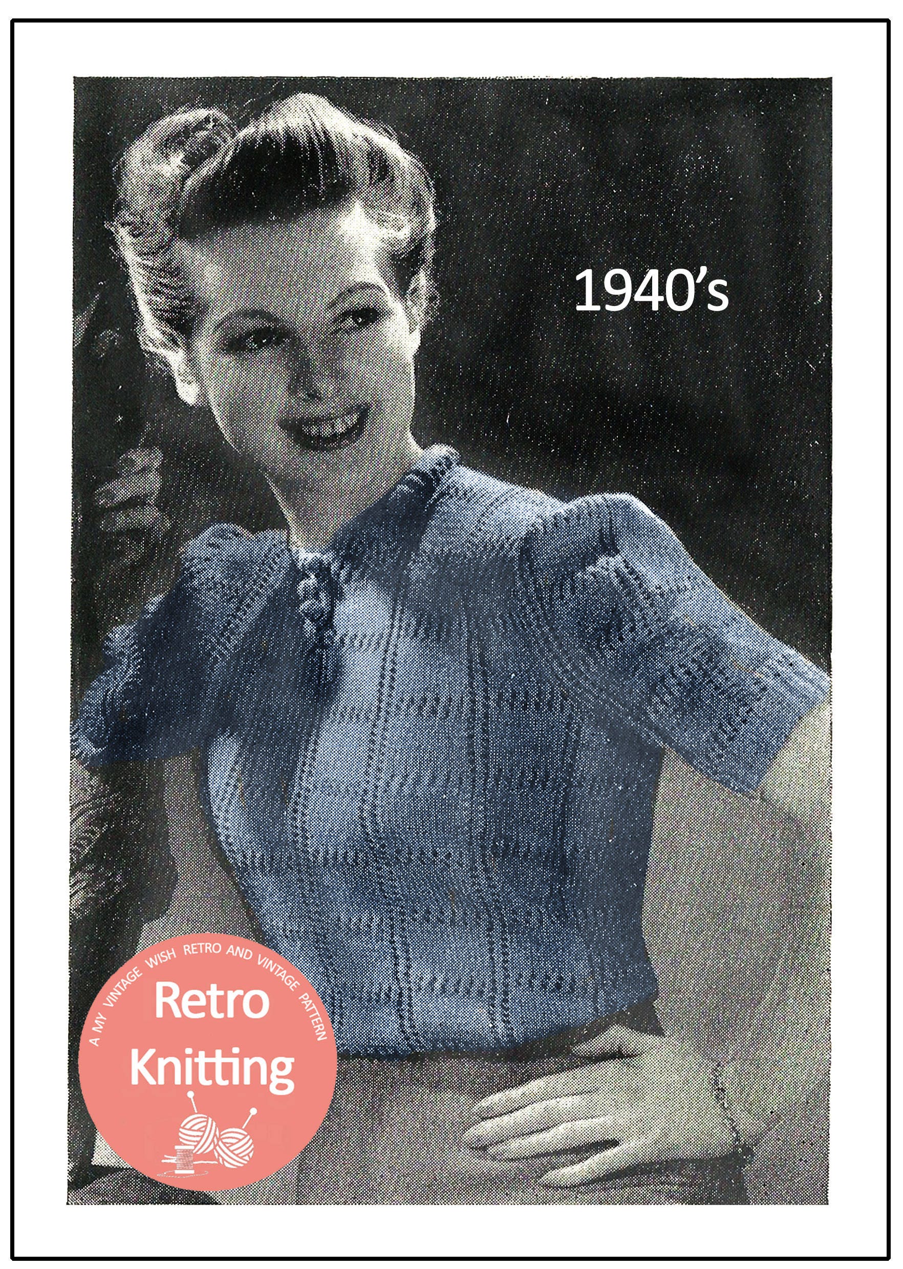 1940s Wartime Pretty Sweater Vintage Knitting Pattern PDF | Etsy