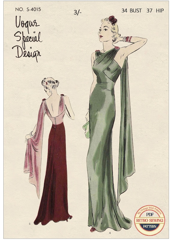 Stunning 1930s Bias Cut Silk Chiffon Green Deco Evening Gown – Muse